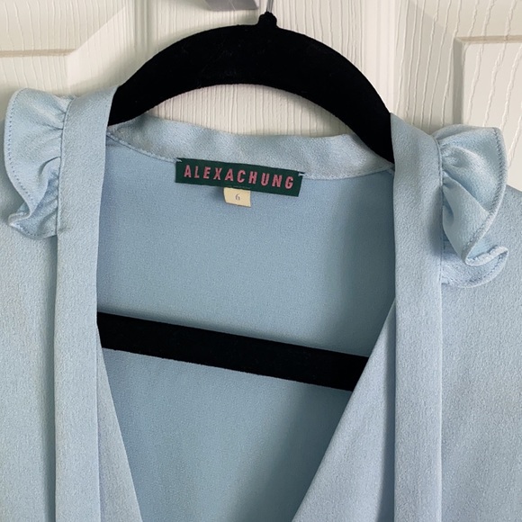 AlexaChung Blue Satin Peplum Blouse - Picture 5 of 6